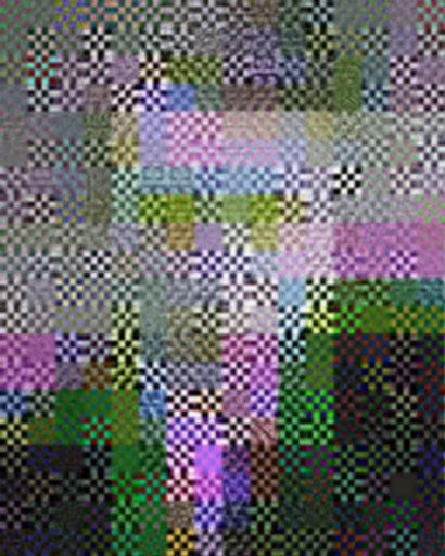 Digital glitch portrait of Claude Shannon, groundbreaking engineer and mathematician